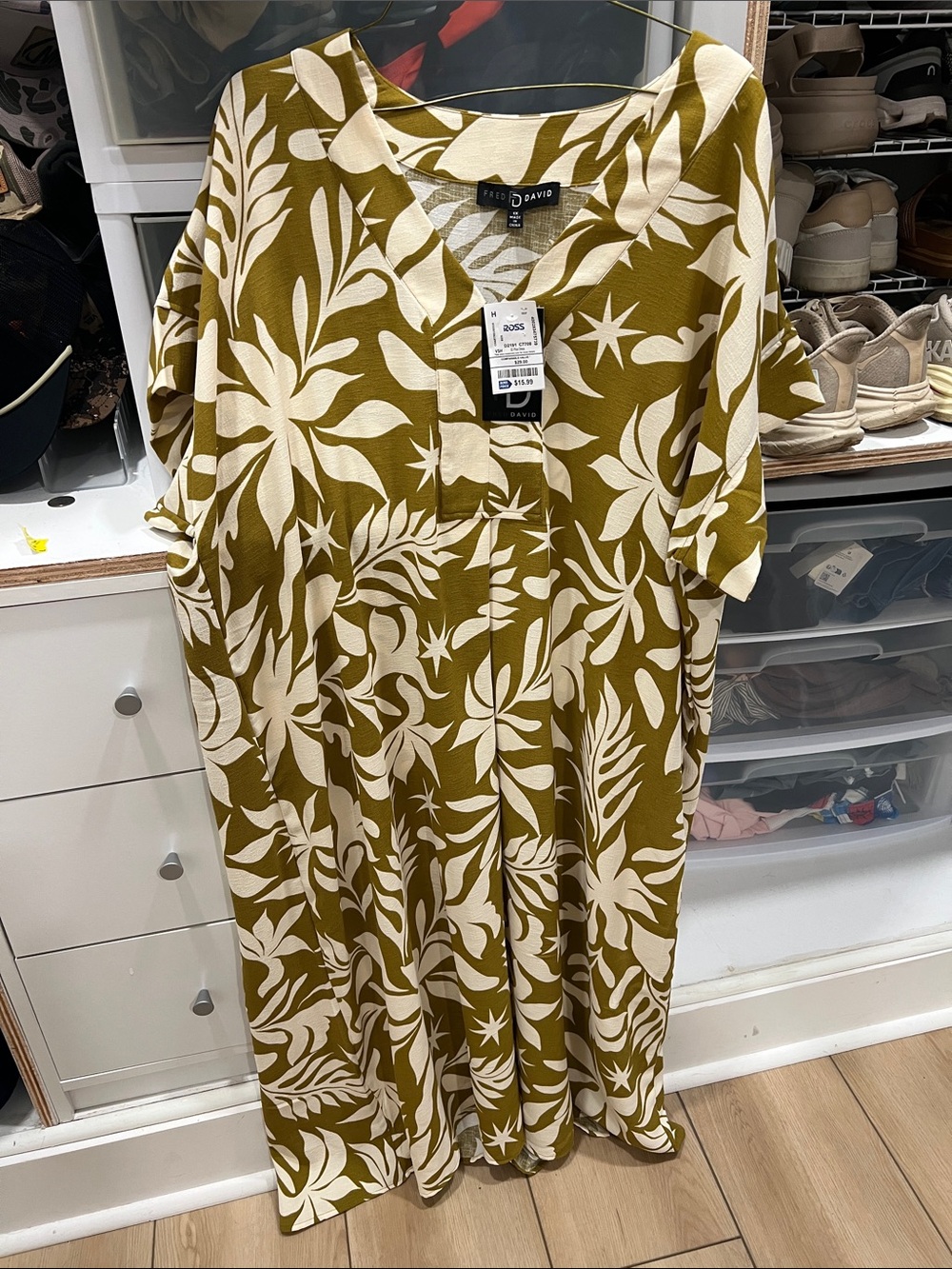 Olive & Cream Floral Maxi Dress